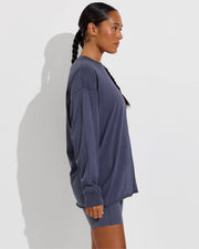 Swell Oversized Long Sleeve Tee (Size S/M) + Super Moves Short 5" - Varsity
