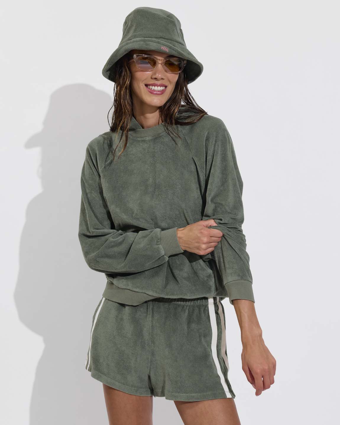 Towel To Go Hoodie (Size S/M) + Towel To Go Short (Size S) + Towel To Go Hat - Agave