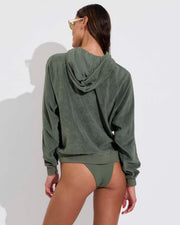 Towel To Go Hoodie (Size S/M) + Throwback Bottom  - Agave (Size S)
