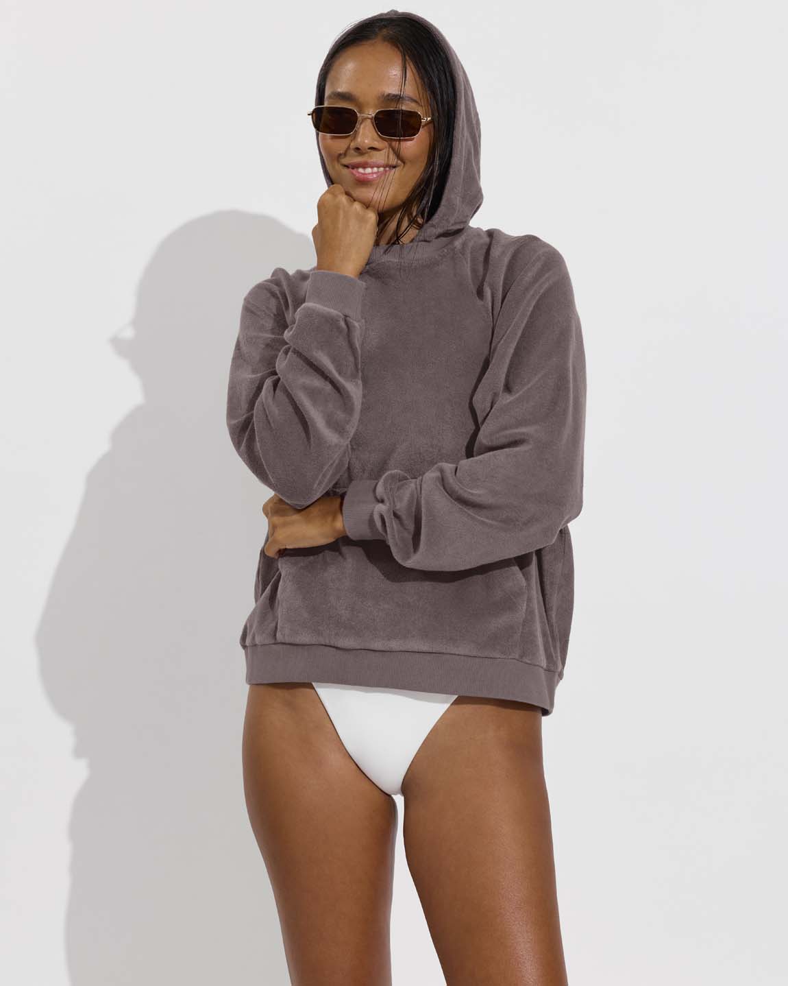 Towel To Go Hoodie - Stormy + Shoreline Suit - Coconut (Size S)