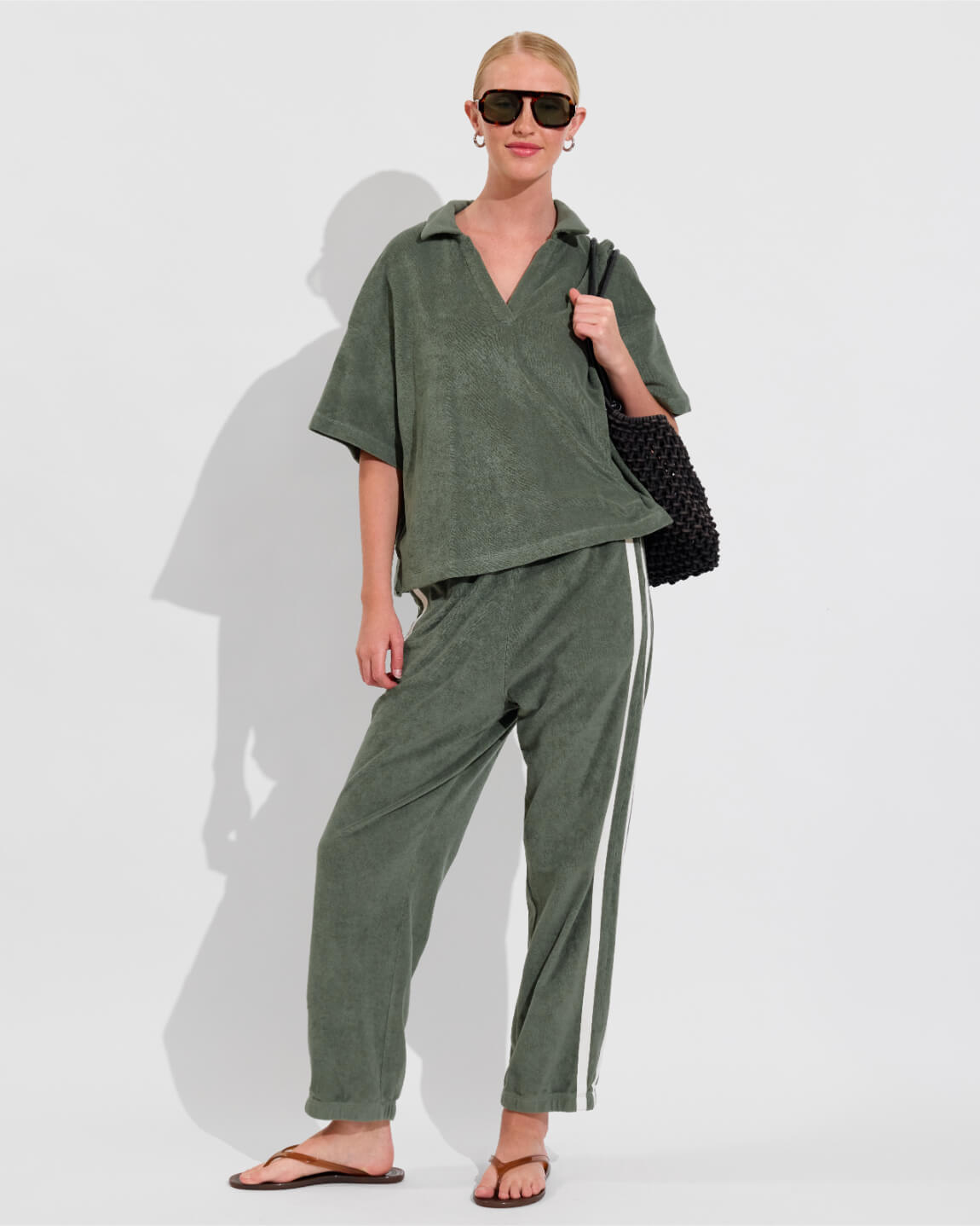 Towel To Go Top (Size S/M) + Towel To Go Jogger - Agave (Size S)