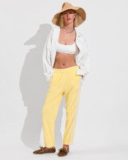 Pool Days Top + Port Button Down - Coconut + Towel To Go Jogger - Melt (Size S)