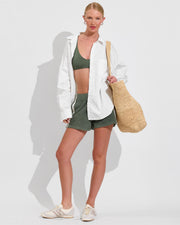 Sunday Top + Towel To Go Short - Agave + Port Button Down - Coconut (Size S)
