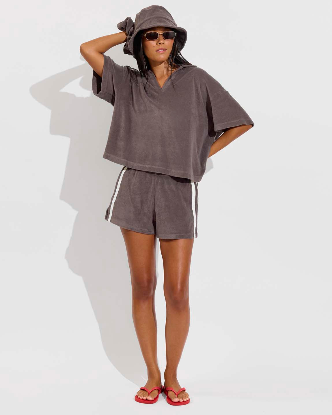 Towel To Go Top (Size S/M) + Towel To Go Short (Size S) + Towel To Go Hat + Towel to Go Scrunchie - Stormy