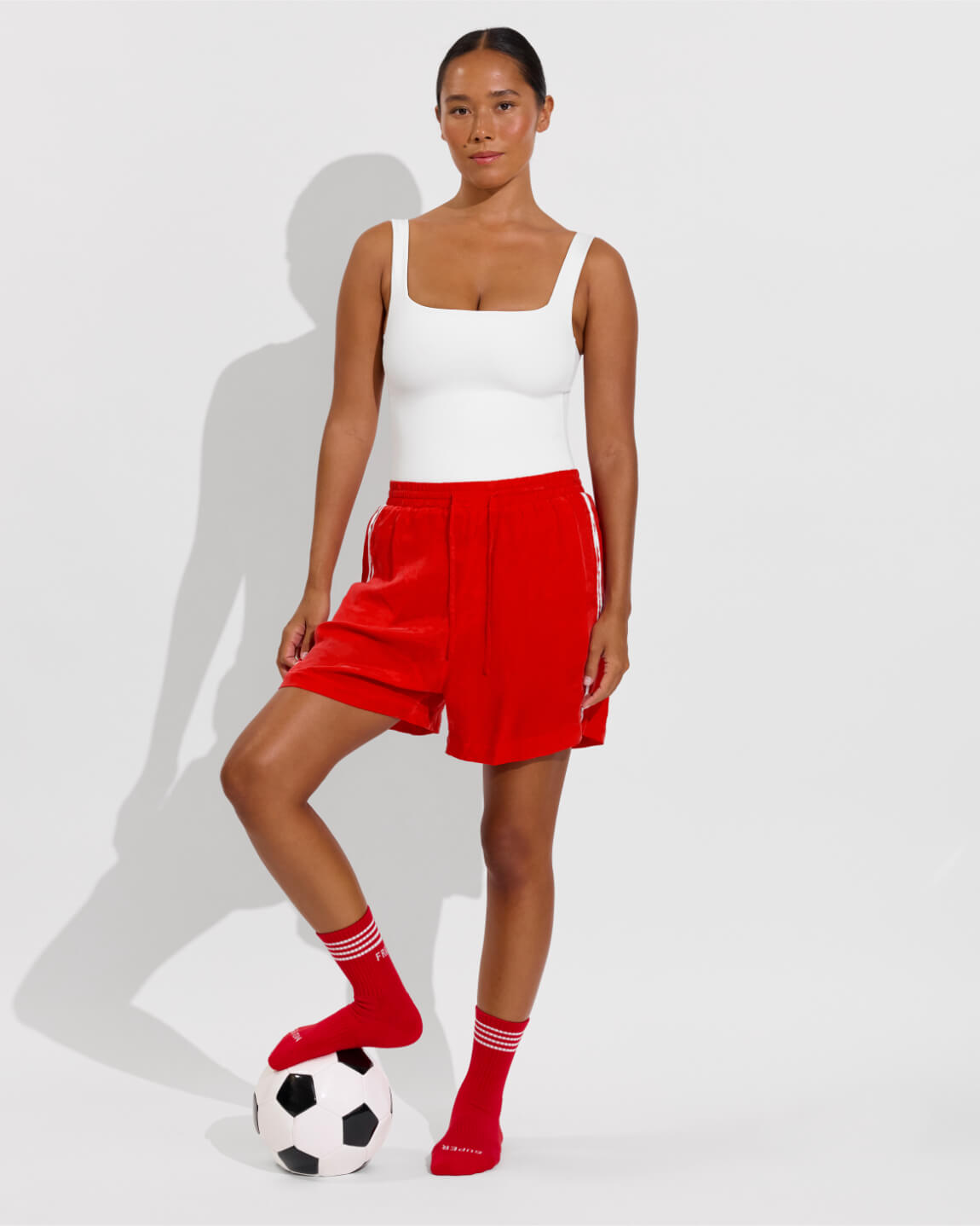 Streamline Suit - Coconut + Layup Short 4" - Sweet Chili Heat (Size S) + Tracky Sock - Super Moves