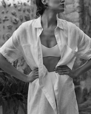 Getaway Shirt Dress and La Plage top in Coconut