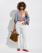 Leisure Shirt - Gingham: Varsity/Coconut + Sandy Top - Blue Skies (Size S)