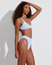 Plunge Top + Super Hi Hi Bottom - Blue Skies (Size S)
