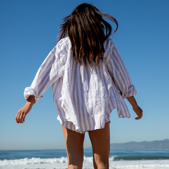 Getaway Button Down - Beach / Coconut (Size S/M)