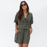 Getaway Cropped Shirt - Martini