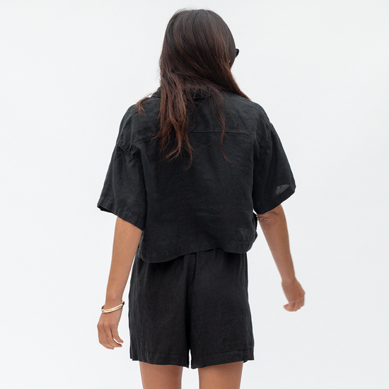 Getaway Cropped Shirt + Coastal Short - Jet (Size S)