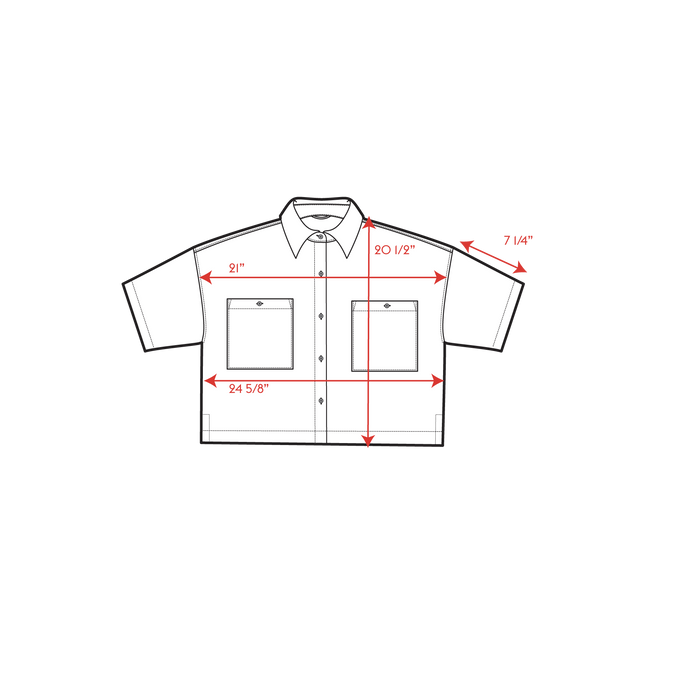 Getaway Cropped Shirt Measurements