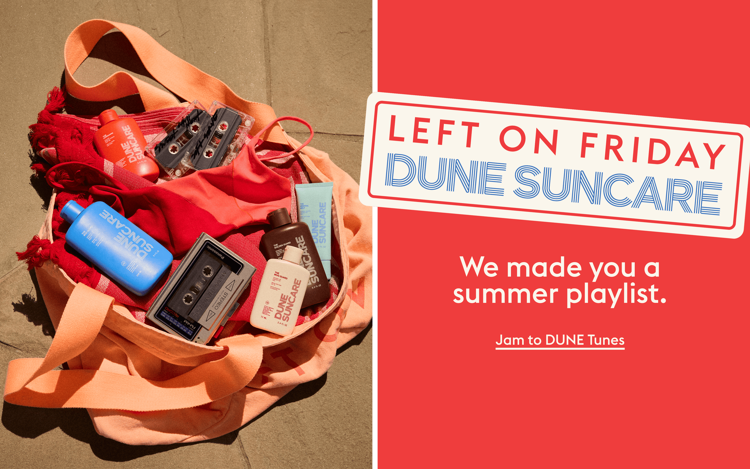 LEFT ON FRIDAY X DUNE SUNCARE
We made you a summer playsuit.
