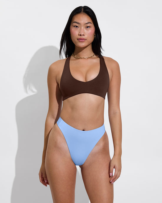 La Crosse Top - Cold Brew + Throwback Bottom - Blue Skies (Size S)