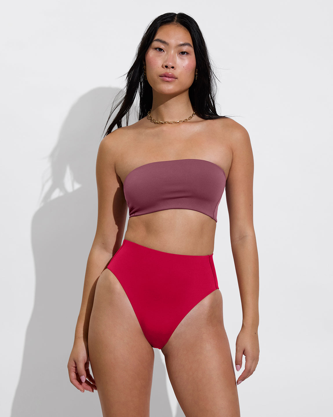Tubular Top - Desert Plum + Hi Hi Bottom - Pepper (Size S)