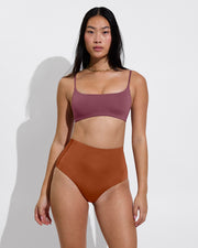 Pool Days Top - Desert Plum + Hi Tide Bottom - Bronze (Size S)