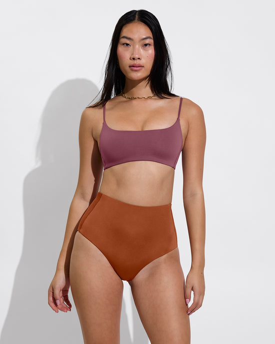 Pool Days Top - Desert Plum + Hi Tide Bottom - Bronze (Size S)