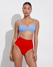La Plage Top - Blue Skies + Hi Tide Bottom - Sweet Chili Heat (Size S)