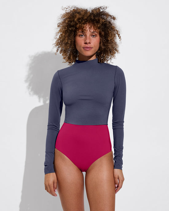 Rays Long Sleeve Top - Varsity + Hi Tide Bottom - Pepper (Size S)