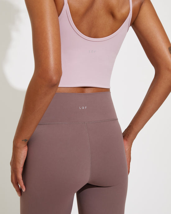 Barre Tank - Mauve It Mauve It + Kick It Pant - Stormy (Size S)