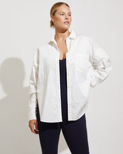 Port Button Down - Coconut (Size L) + Plunge Playsuit - Sprint (Size L)