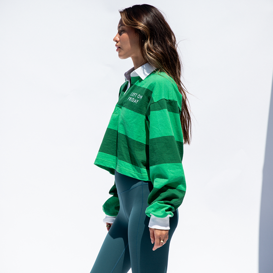 League Shirt Cropped - Green Stripes