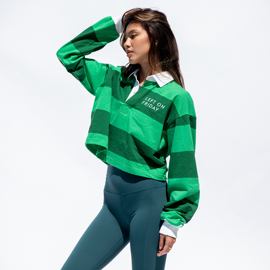 League Shirt Cropped - Green Stripes