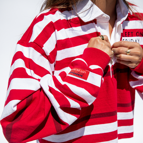 League Shirt Cropped - Red / White Multi Stripe