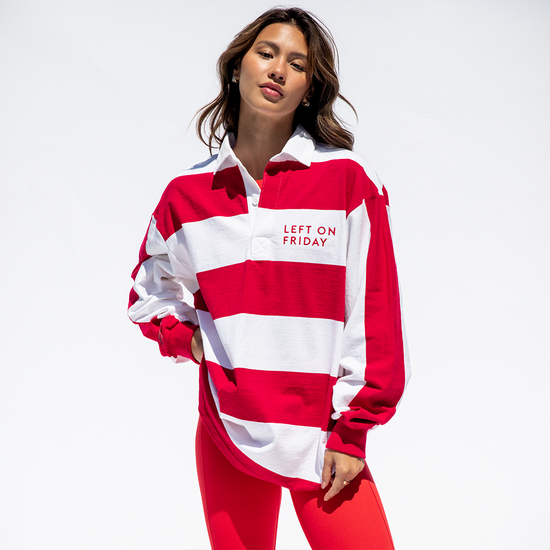 League Shirt - Red / White Stripe (Size S/M) + Super Moves Tight - Sweet Chili Heat (Size S)