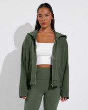 Beach Side Hoodie (Size S/M) + Super Moves Tight - Agave + Frame Tank - Coconut (Size S)