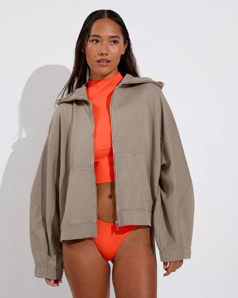 Beach Side Hoodie - Beach (Size S/M) + Rays Sleeveless Top + Backside Thong - Aperol (Size S)