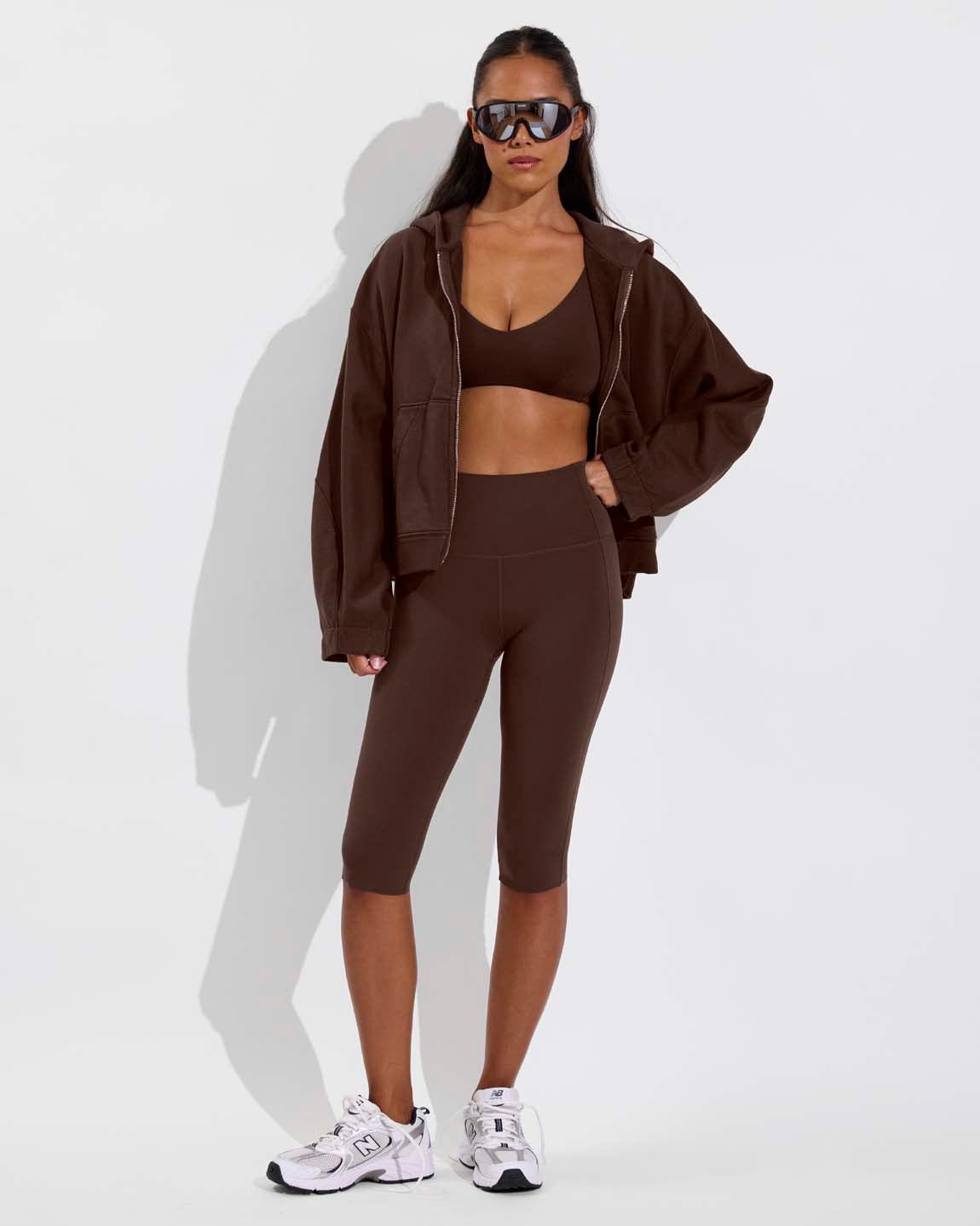 Beach Side Hoodie - Cold Brew (Size S/M) + Sunday Top D+ (32DD, Size S) + Pedal Pusher (Size S) 