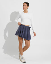 Super Moves LS Tee - Coconut + Birdie Skirt - Varsity (Size S)