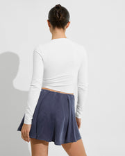 Super Moves LS Tee - Coconut + Birdie Skirt - Varsity (Size S)