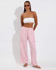 Tubular Top - Coconut (Size S) + Carry On Pant - Coastal Stripe: Sweet Chili Heat / Coconut (Size S)
