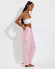 Tubular Top - Coconut (Size S) + Carry On Pant - Coastal Stripe: Sweet Chili Heat / Coconut (Size S)