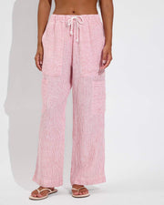 Carry On Pant - Coastal Stripe: Sweet Chili Heat / Coconut (Size S)