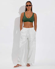 Sunday D+ Top - Tropics (32DD, Size S) + Carry On Pant - Sandbar Stripe: Coconut / Tropics (Size S)