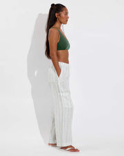 Sunday D+ Top - Tropics (32DD, Size S) + Carry On Pant - Sandbar Stripe: Coconut / Tropics (Size S)