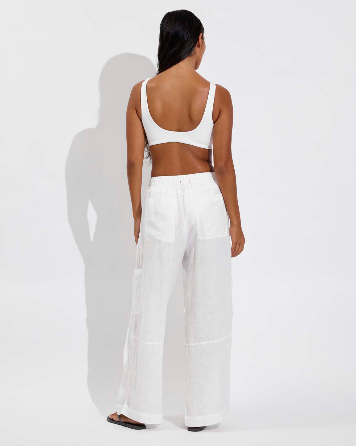 Plunge Top D+ (32DD, Size S) + Carry On Pant - Coconut (Size S)