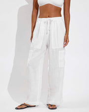 Plunge Top D+ (32DD, Size S) + Carry On Pant - Coconut (Size S)