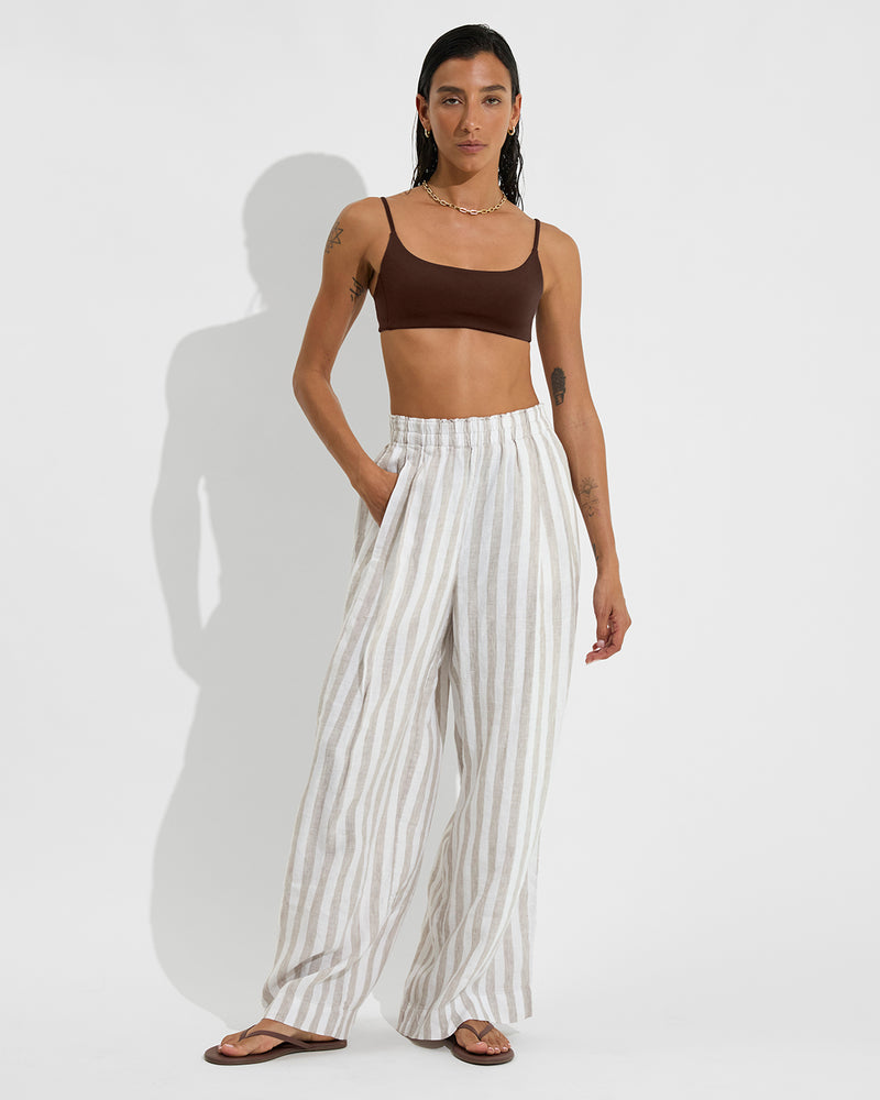 Pool Days Top - Cold Brew + Coastal Pant - Beach/Coconut (Size S)