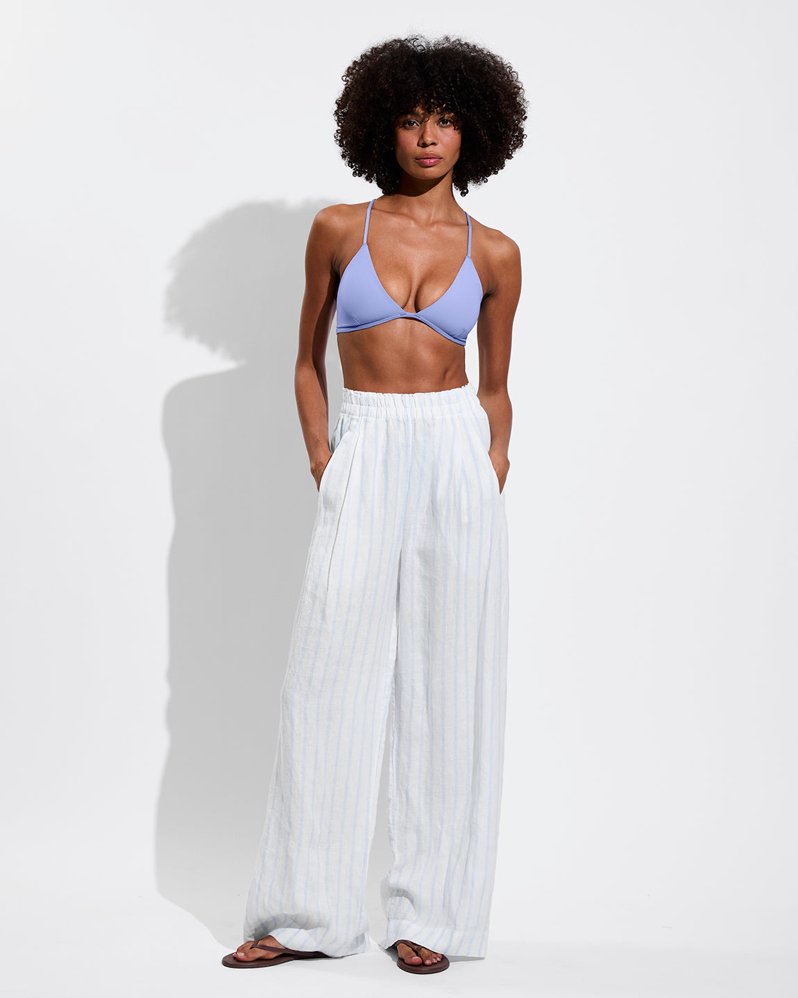 Coastal Pant - Blue Skies / Coconut (Size S) + Reef Top - Riptide (Size S)