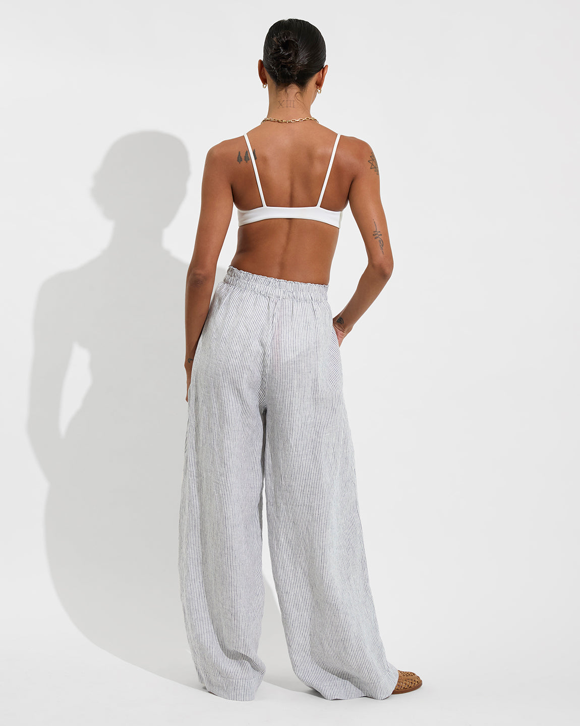 Sunday Top - Coconut + Coastal Pant - Varsity/Coconut (Size S)