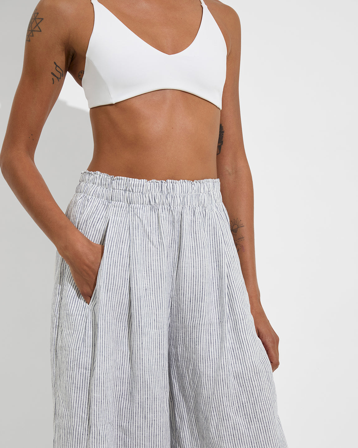 Sunday Top - Coconut + Coastal Pant - Varsity/Coconut (Size S)