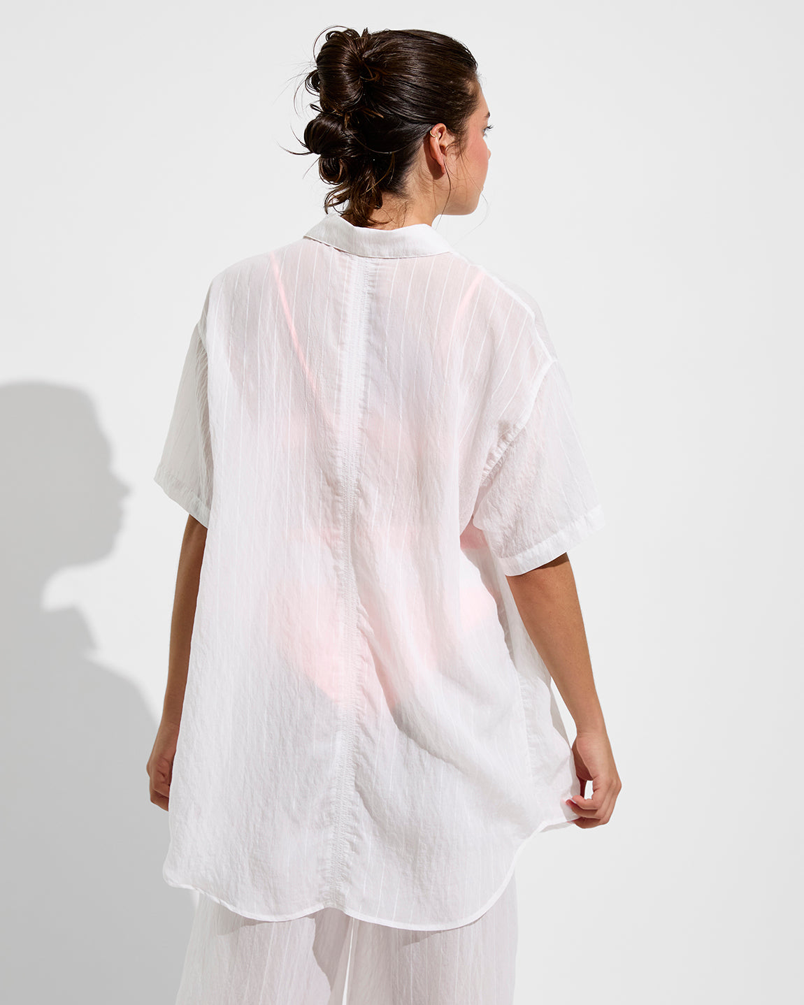 Day Trip Button Down + Day Trip Pant *Sheer Stripe - Coconut (Size S/M)