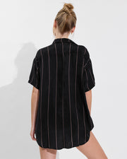 Day Trip Button Down - Fancy Stripe: Faded Jet / Stormy (Size S/M)