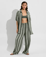 Club Top - Agave + Day Trip Button Down + Day Trip Pant - Agave/Light Agave (Size S)