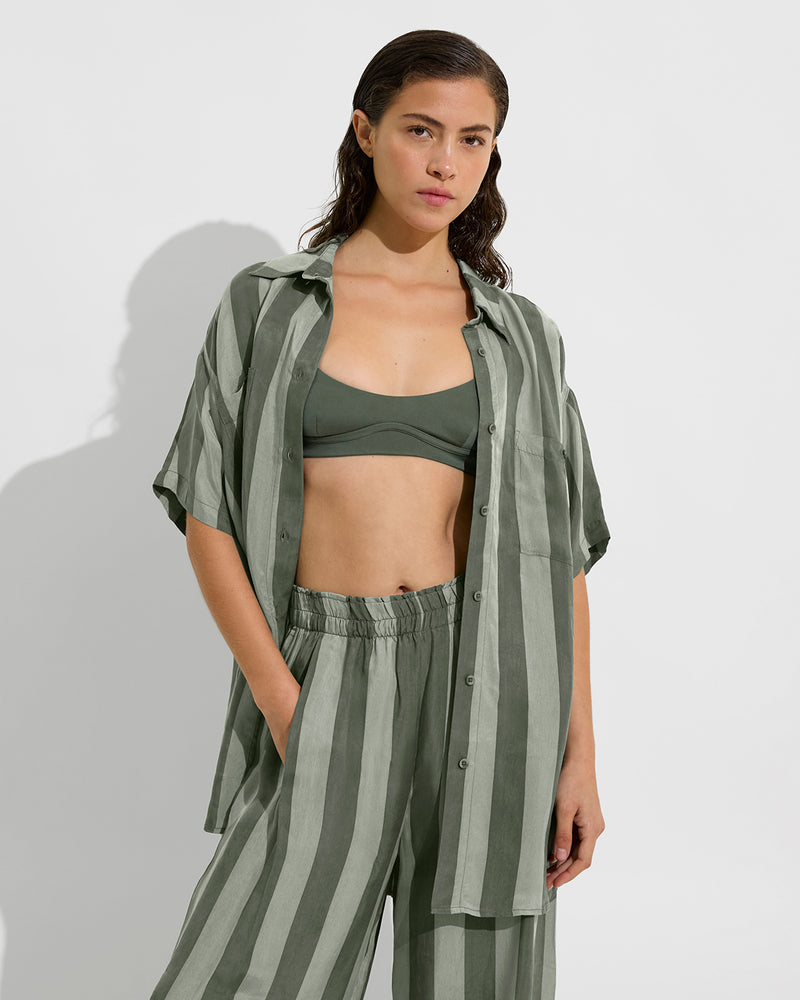 Club Top - Agave + Day Trip Button Down + Day Trip Pant - Agave/Light Agave (Size S) [Photo 1]