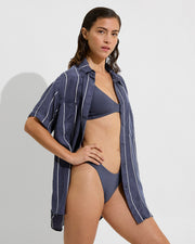 Day Trip Button Down - Varsity/Coconut (Size S/M) + Plunge Top + Wear To Bottom - Varsity (Size S)